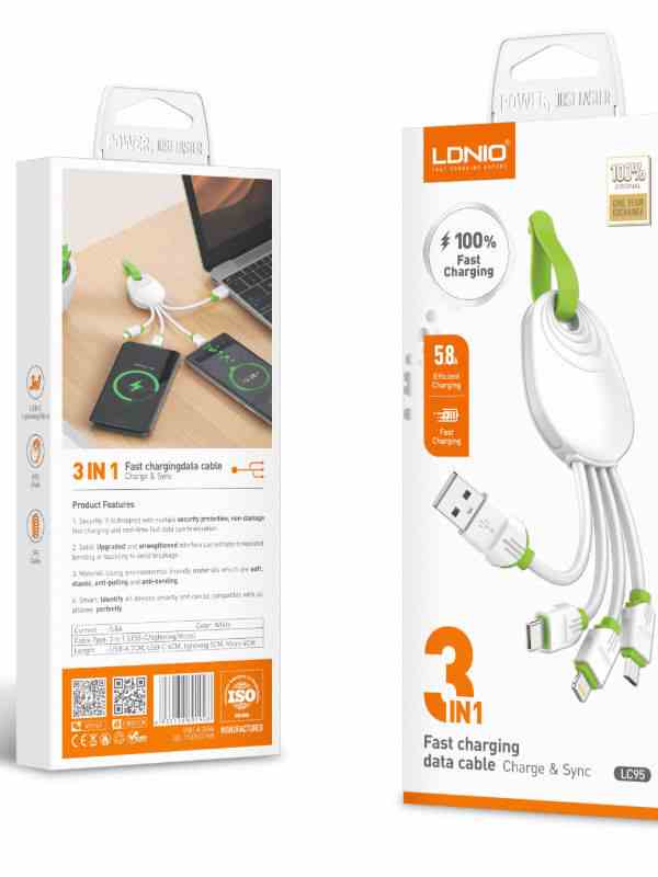 Replacement for LC95 15CM CONVENIENT TO CARRY 3 IN 1USB LDNIO - Quality Phone Parts in Sri Lanka