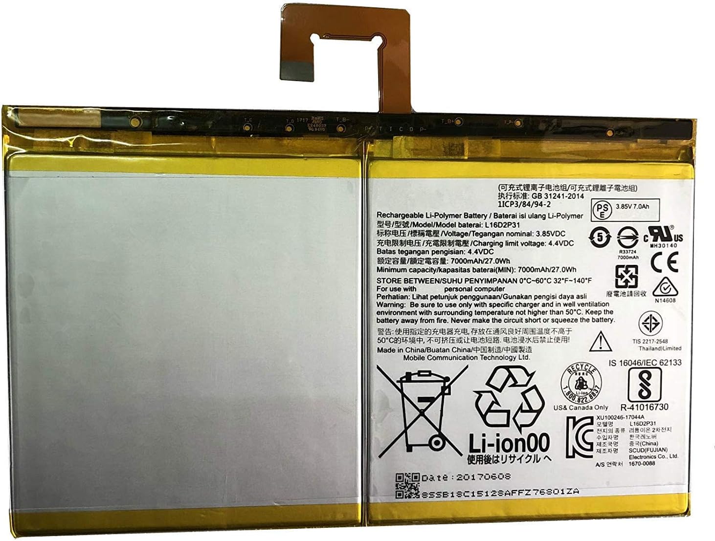 Replacement for LENOVO L16D2P31 TAB 4 10 TB-X304X BATTERY - Quality Phone Parts in Sri Lanka