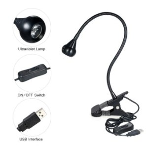 5V USB UV CURING LED LAMP BLACK WITH TABLE CLAMP